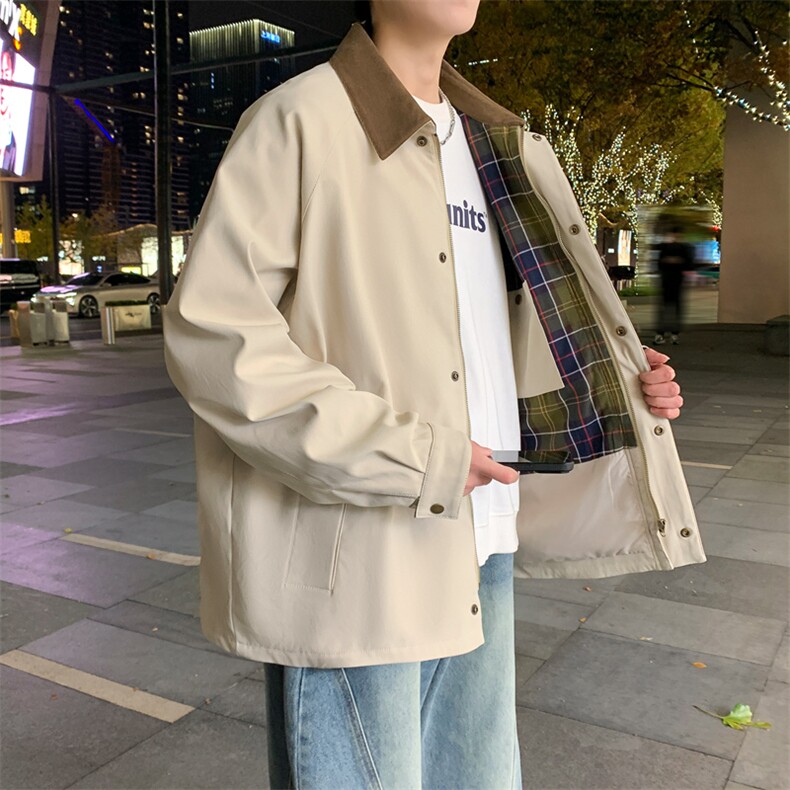 翻领夹克男春季简约宽松潮流百搭上衣服JK268-P78,男装夹克,星座308B-2