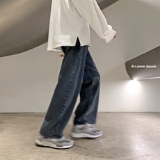 牛仔裤男宽松直筒潮牌拖地老爹裤韩版潮流夏季阔腿休闲裤N704-p38，男装牛仔裤，星座1008-1
