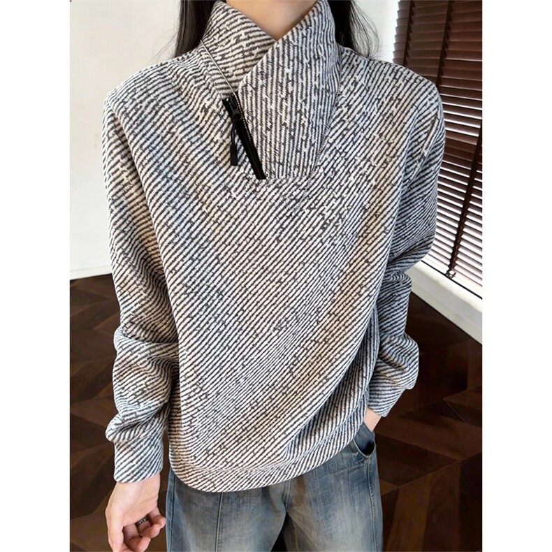 (有原版亮片)美式条纹交叉V领卫衣XZ514-2-HWY70-常规P25加绒P30，男装卫衣，星座514-2(原B239)