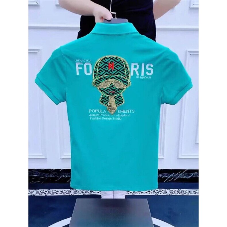 M614-P35潮流痞帅polo衫男士短袖夏季时尚青年网红半袖t恤,男装Polo衫,星座617A-1（原B318A）