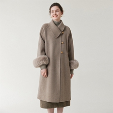 25秋冬新款双面羊毛大衣女中长款双面呢羊毛大衣女加厚外套女，女装双面呢大衣，优远毛呢大衣