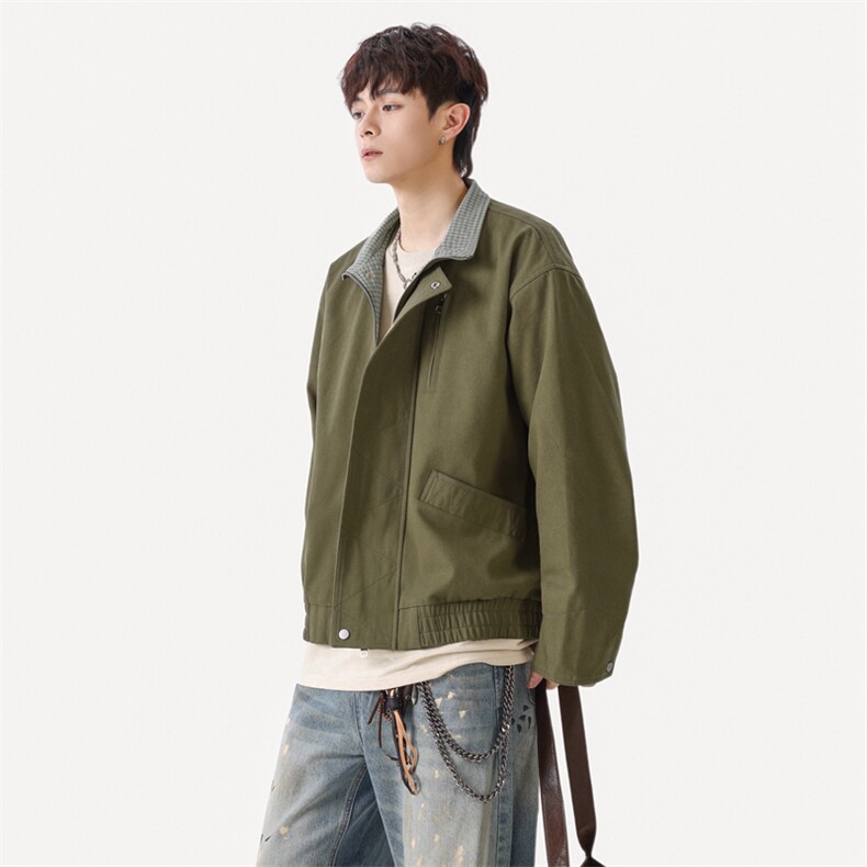 美式vintage豹纹衬衫夹克牛仔短袖外套设计感JK02528-P90,男装衬衫,星座308B-2