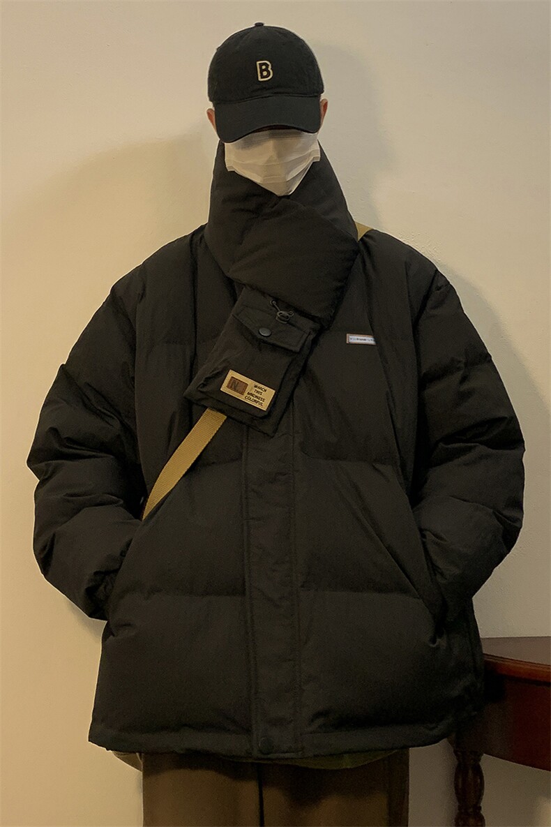 港风可拆卸围脖百搭棉衣男棉服男抖音外套男8737P120控158,男装棉衣,星座226-1