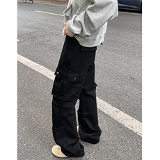 K859-P60美式复古vibe裤子高街工装裤直筒宽松cleanfit伐木阔腿裤，男装休闲裤，电商B327
