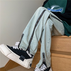 美式高街vibe复古水洗做旧牛仔裤男直筒裤子A061-W9989-P60控78，男装牛仔裤，电商A061-1