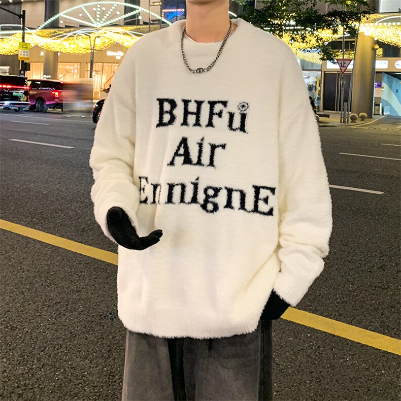 特批P52无差价24美式复古慵懒软糯针织衫毛衣男秋冬情侣宽松线衣，男装针织衫/毛衣，星座1013-6