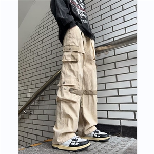 工装休闲裤男韩版潮流多口袋个性高街2024秋冬季ins长裤K4631-P47图片
