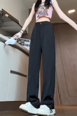 特批P38无差价春季潮冰丝阔腿裤西裤顺滑中性直筒拖地长裤男K1421，男装休闲裤，电商A001