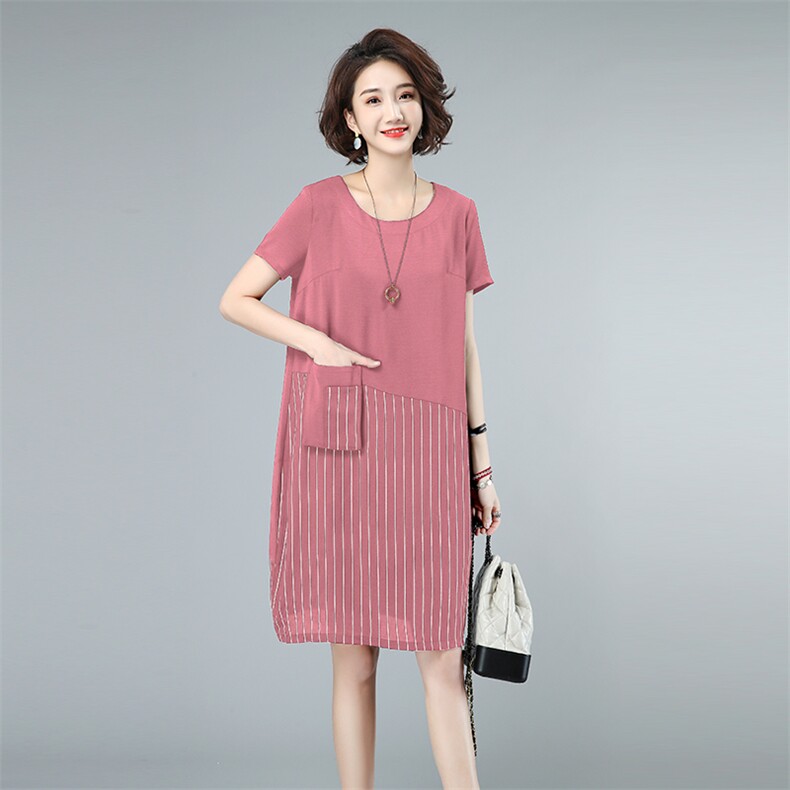 2021夏款新款拼接大码女装连衣裙233款,女装连衣裙,秋牧寒烟