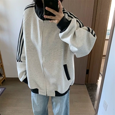 抖音得物高品质美式高街重磅结构设计拼接织带立领卫衣外套CM42，男装卫衣，电商A486
