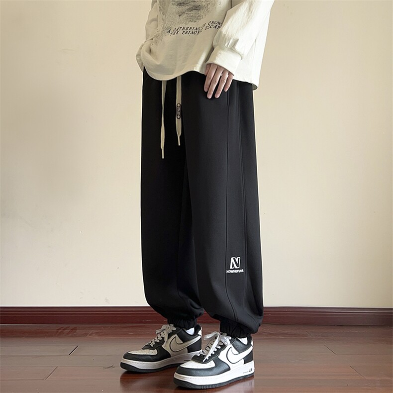 供抖音大休闲男裤子宽松刺绣阔腿裤416B-1-KL801-特P38限68,男装休闲裤,星座416B-1