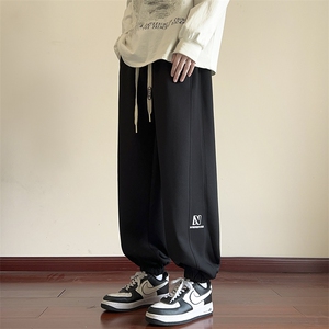 供抖音大 休闲男裤子宽松刺绣阔腿裤416B-1-KL801-特P38限68图片