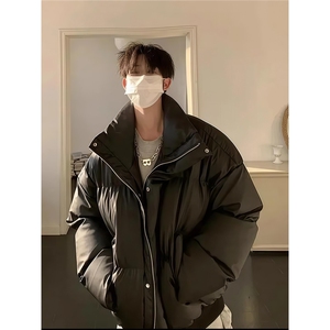 网图 防水防污冬季加厚棉服cleanfit短款情侣皮外套男 M90特P73图片