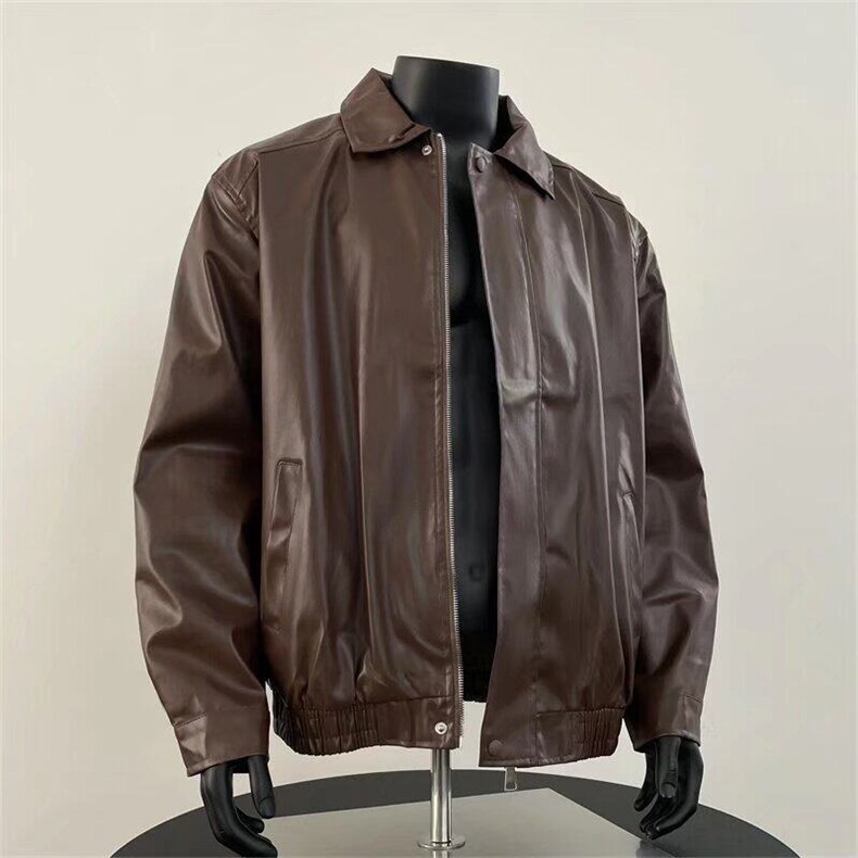 现货新款春季美式复古机车夹克男PU皮衣外套痞帅上衣Y10233-P60，男装夹克，星座1008