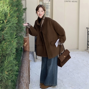 现货 设计感 美拉德撞色毛呢外套 2C236 9003 P215 K318图片