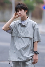 2025夏季新款冰丝POLO衫翻领翻晒短袖T恤109-T0066-P40，男装Polo衫，星座109