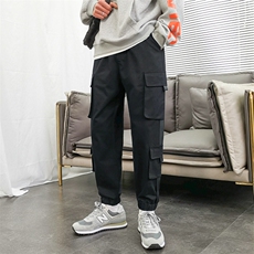 男士2021春季宽松休闲裤潮牌束脚九分裤工装裤DS660T，男装休闲裤，电商A102