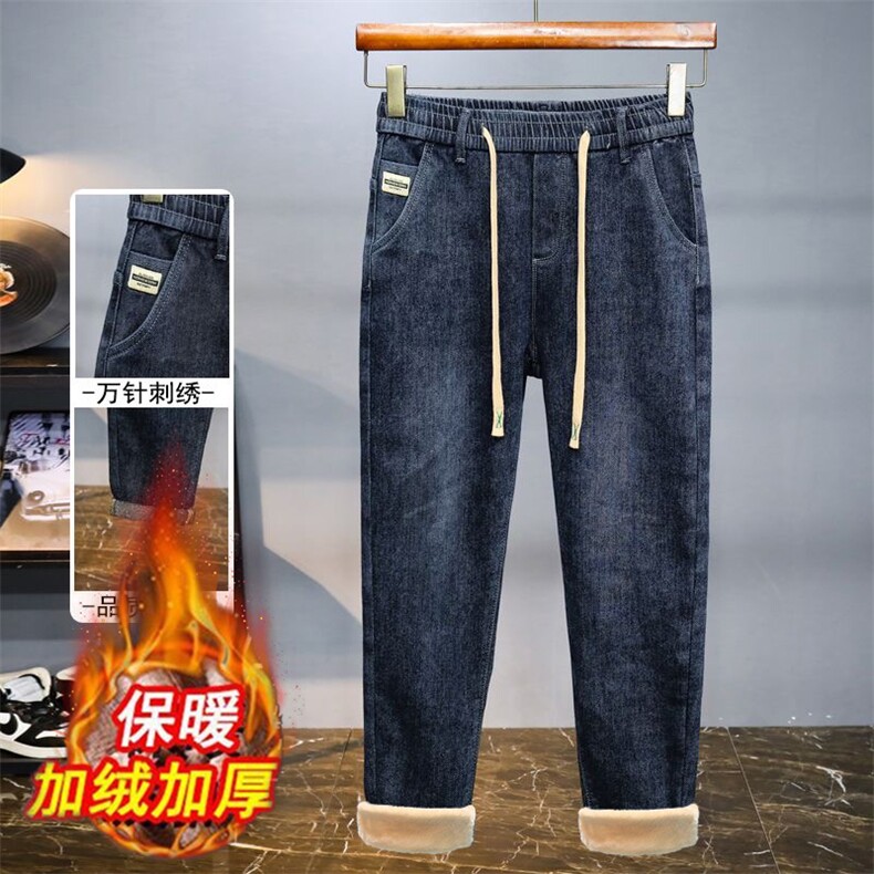 松紧腰网图秋冬季加绒款男士弹力牛仔裤XZ212-1-QN9971-P52,男装牛仔裤,星座212-1