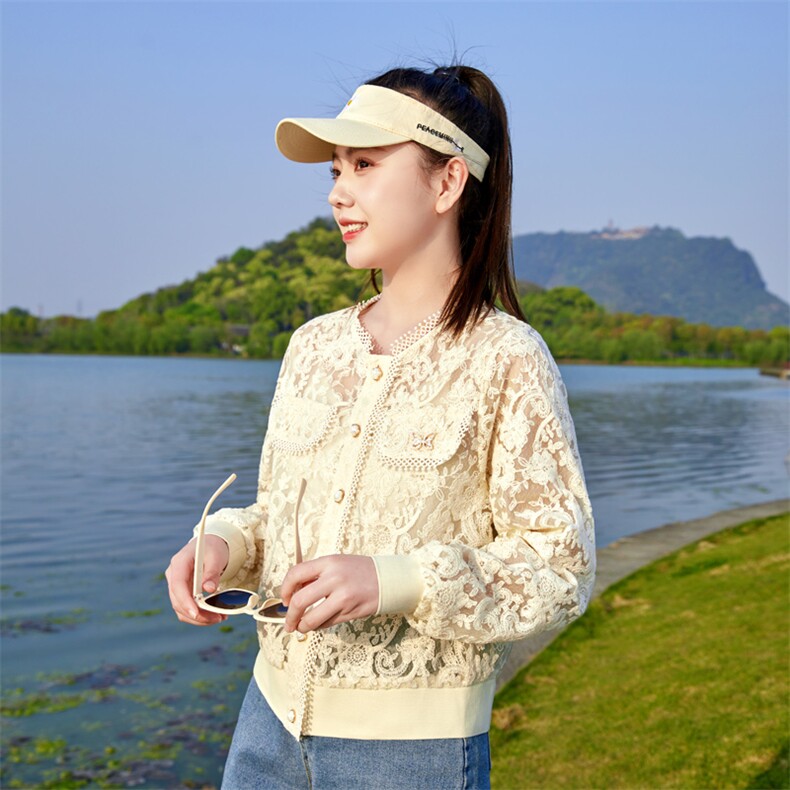 83075欧货高端重工钩花蕾丝气质外套女2025春新款单排扣显瘦上衣，女装防晒衣，帛香坊