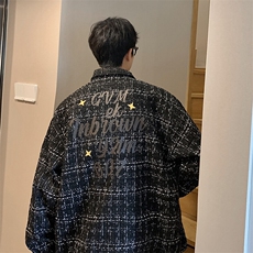 1港风小香风长袖衬衫男大码中性风情侣潮衬衫男CCS8019P45控68，男装衬衫，星座226-2