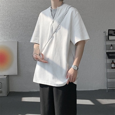 现货T10132-特批33控65夏季新款假两件曼巴棉大码撞色T恤，男装T恤，电商A059