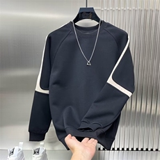 潮牌简约拼色卫衣男设计感秋宽松拼接圆领长袖套头上衣WY511P38，男装卫衣，星座1013-5