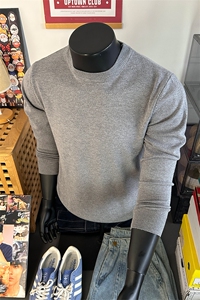 美式复古纯色休闲针织衫半高领高级感内搭打底衫男Z6100-特价P28图片
