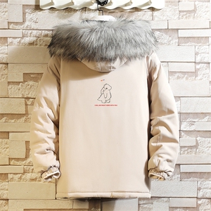 MM48140-P130 冬季大毛领衣男士大码加厚袄男服 砖墙图片