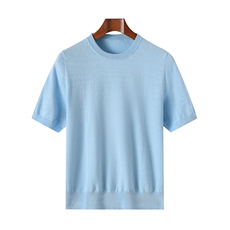 男士夏季商务休闲百搭舒适纯棉圆领短袖，男装T恤，牧绒家园