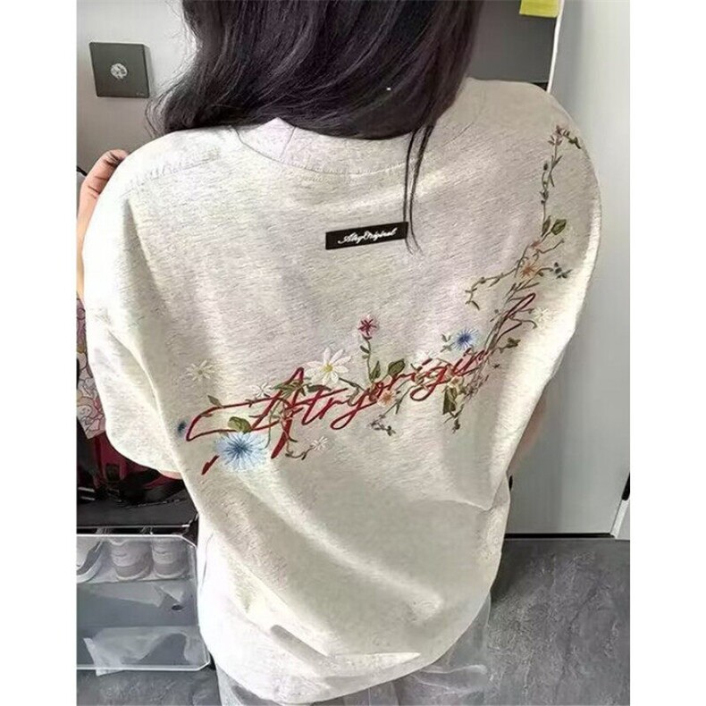 夏季新款复古印花短袖t恤男女宽松遮肚藏肉半袖情侣上衣TA1413,男装T恤,星座1116A（原606A-3）