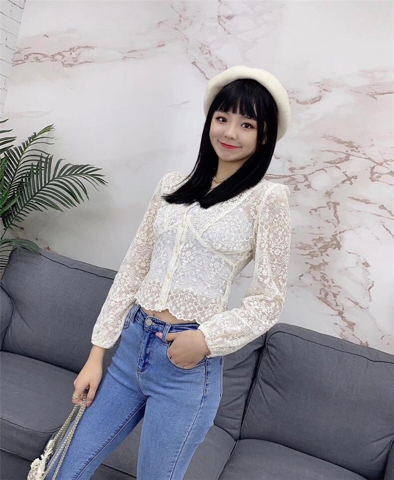 打底百搭蕾丝小衫SML，女装，艾涵o