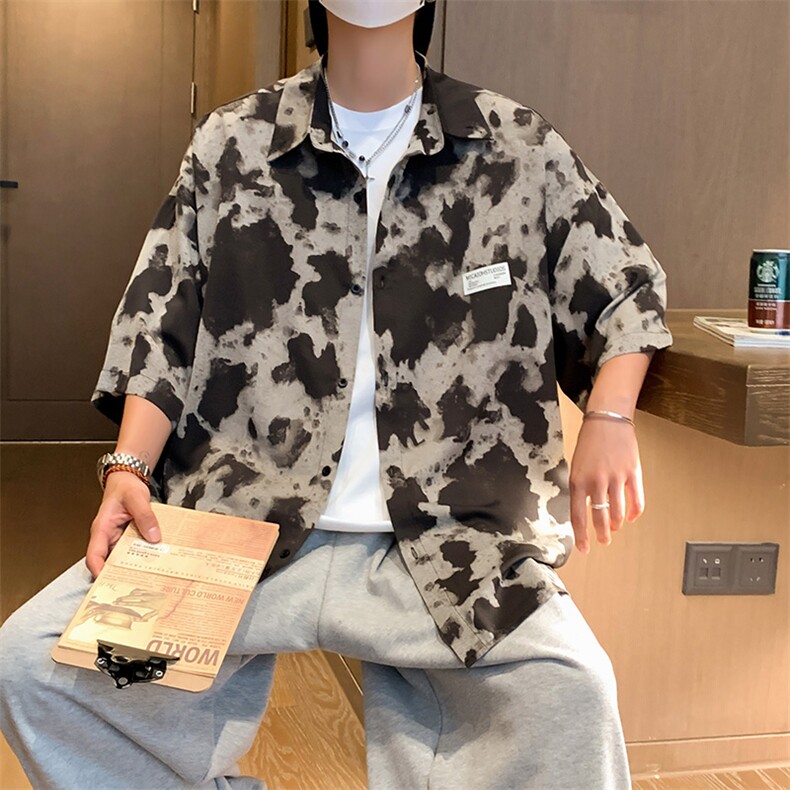 特p35夏威夷大码男装衬衫加肥加大码胖子衬衣宽松外套bf风港风,男装衬衫,星座909-2（原星座717-2）