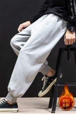 K12055-P40加绒P50束脚纯棉运动裤男士休闲裤大码宽松卫裤男，男装休闲裤，电商A040A