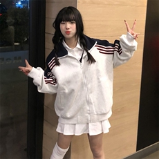 抖音得物高品质美式高街重磅结构织带拼接撞色立领卫衣外套CM41，男装卫衣，电商A486