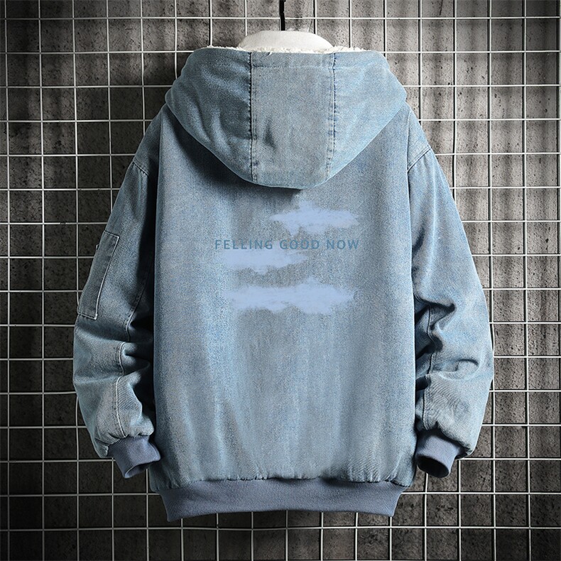 NM53143-P140牛仔外套男大码加厚加绒衣男羊羔毛服男网格,男装棉衣,电商A040A