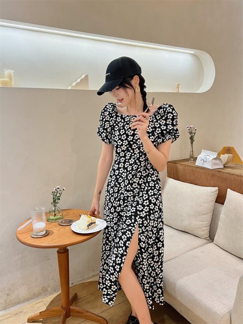 欧货同款侧开叉长裙，其它，玩美