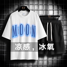 夏季运动套装网格挂拍休闲百搭时尚短套装CK2411+TC3132-P51控89，男装休闲套装，星座717