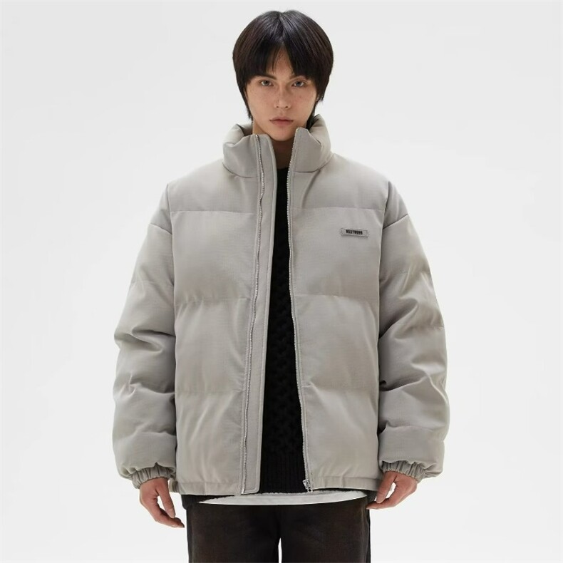 冬季情侣美式胶标纹理感棉服宽松棉衣裂纹设计棉服外套TTW86P76,男装棉衣,星座1013-5