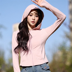 2025夏季新款防晒服冰爽防紫短款修身大帽檐女子，女装防晒衣，蝶眷