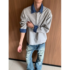 网图老钱风cleanfit假两件卫衣W1992/特P45，男装卫衣，电商B350