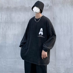 秋季潮重工水洗做旧短袖T恤美式高街潮流百搭印花上衣 T1354-P39图片