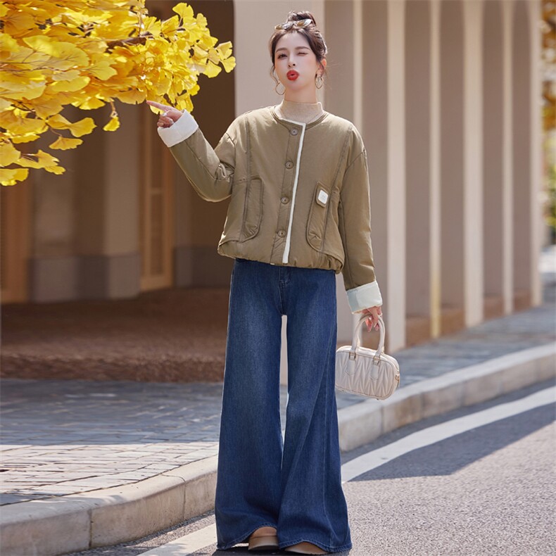 羽绒棉服女短款2025冬季新款小个子超好看韩系夹棉外套轻薄小棉袄,女装棉衣/棉服,瑶迪依秀