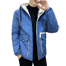 秋冬新款棉服男加绒加厚夹克风衣保暖外套工装棉衣米白860加绒，男装夹克，星座1207