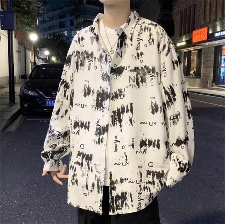 长袖衬衫男港风潮流C137P28图片