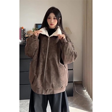 现货冬季美拉德毛领雾面PU皮棉服加绒加厚保暖百搭设计款情侣棉衣，男装棉衣，电商A443
