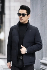 高端中年80白鹅绒羽绒服夹克冬季新款男士中老年立领羽绒服外套，男装夹克，钱塘723