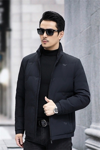 高端中年80白鹅绒羽绒服夹克冬季新款男士中老年立领羽绒服外套图片