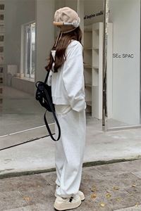 韩版灰色卫衣运动套装女2025年春秋季新款韩版宽松休闲长裤两件套图片