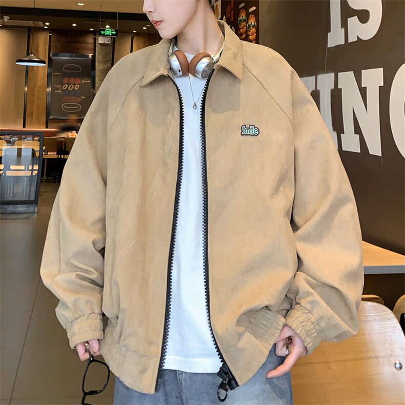 灯芯绒大拉链外套男款秋季夹克2024休闲衣服J7089P75,男装夹克,电商A157