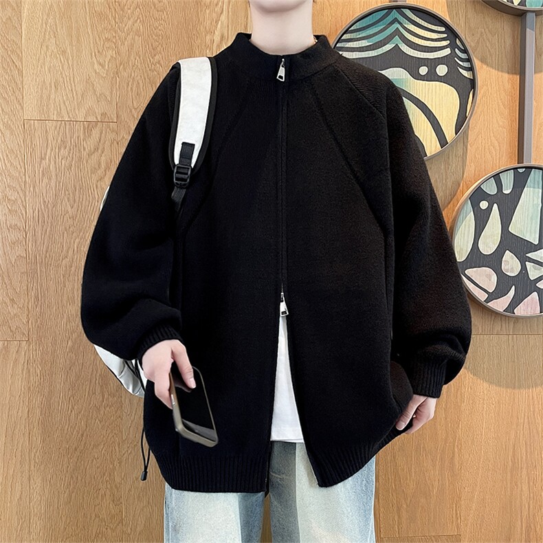 韩系立领拉链毛衣cleanfit灰色针织开衫外套情侣5Q1136-TP65控118,男装针织衫/毛衣,电商A102